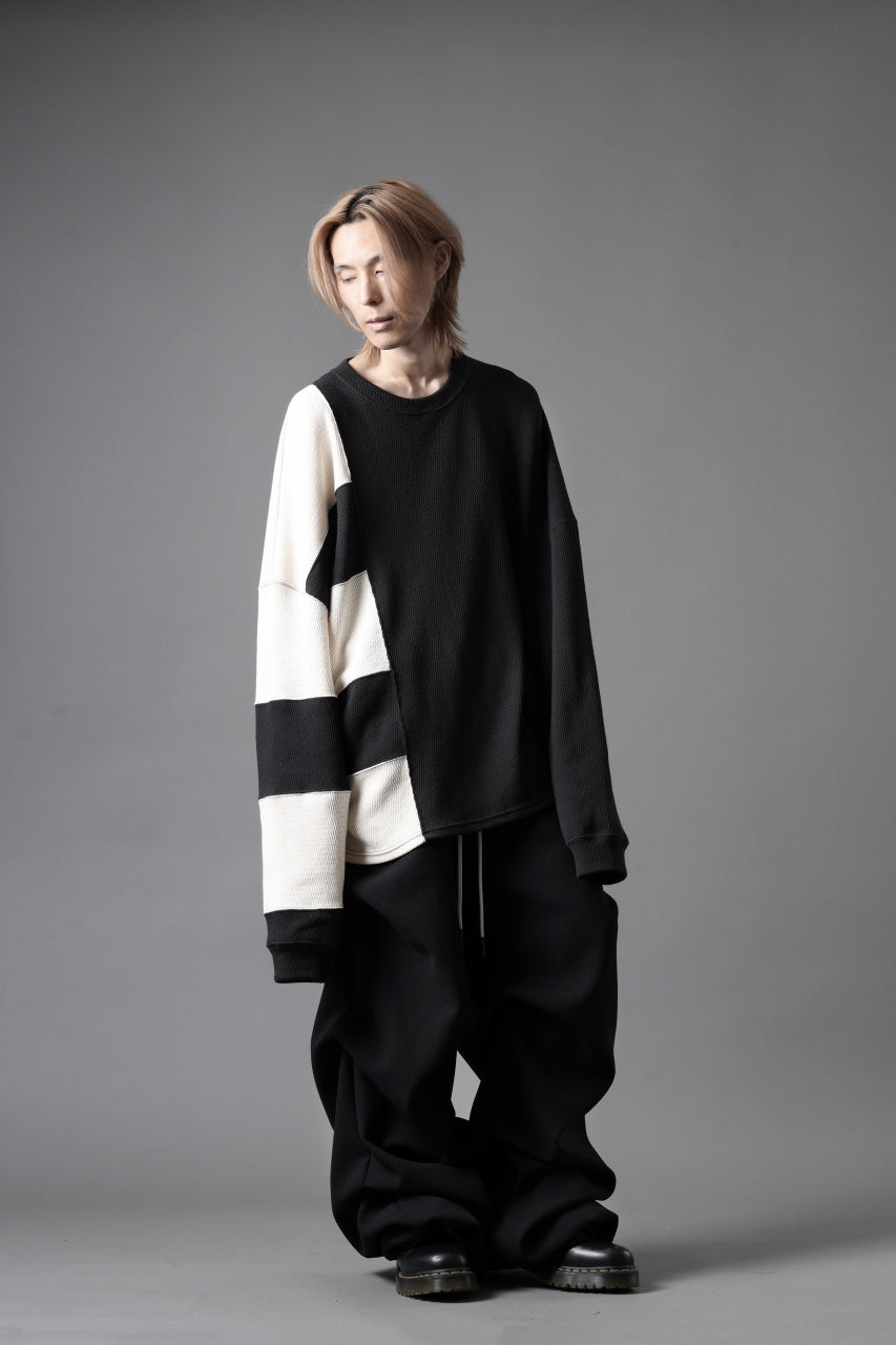 画像をギャラリービューアに読み込む, A.F ARTEFACT EXTREME WIDE BAGGY PANTS / KNIT JERSEY (BLACK)