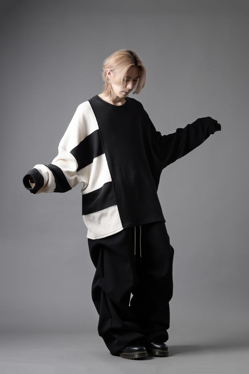 A.F ARTEFACT EXTREME WIDE BAGGY PANTS / KNIT JERSEY (BLACK)