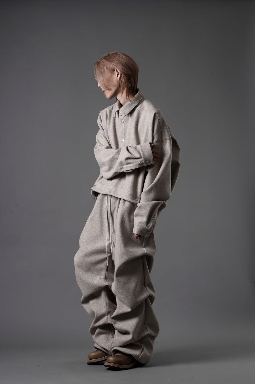 A.F ARTEFACT TUCK VOLUME BAGGY PANTS / PEs KNIT JERSEY (BEIGE)