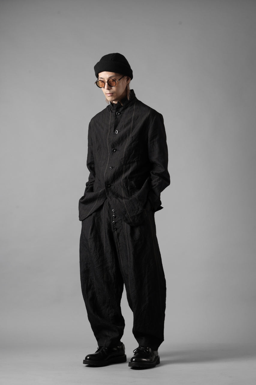 画像をギャラリービューアに読み込む, KLASICA exclusive &quot;KLING&quot; SINGLE LAYER 3 POCKET BLAZER / LIGHT WEIGHT DARK RANDOM STRIPE RAMIE (IRON STRIPES)