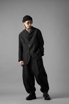 画像をギャラリービューアに読み込む, KLASICA exclusive &quot;KLING&quot; SINGLE LAYER 3 POCKET BLAZER / LIGHT WEIGHT DARK RANDOM STRIPE RAMIE (IRON STRIPES)