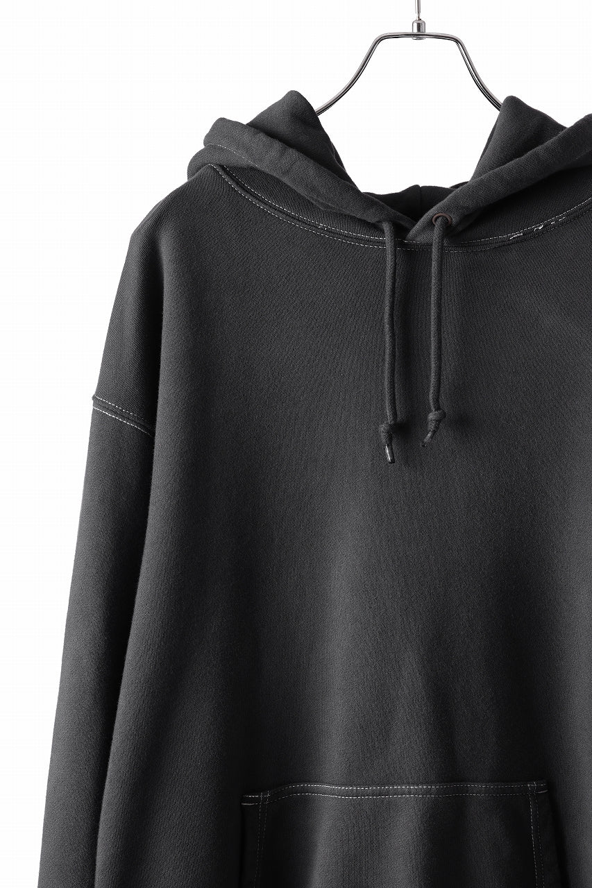 DEFORMATER.® THREE PROCESSING SWEAT HOODIE - DYED/BIO/FROST EFFECT (VINTAGE BLACK)