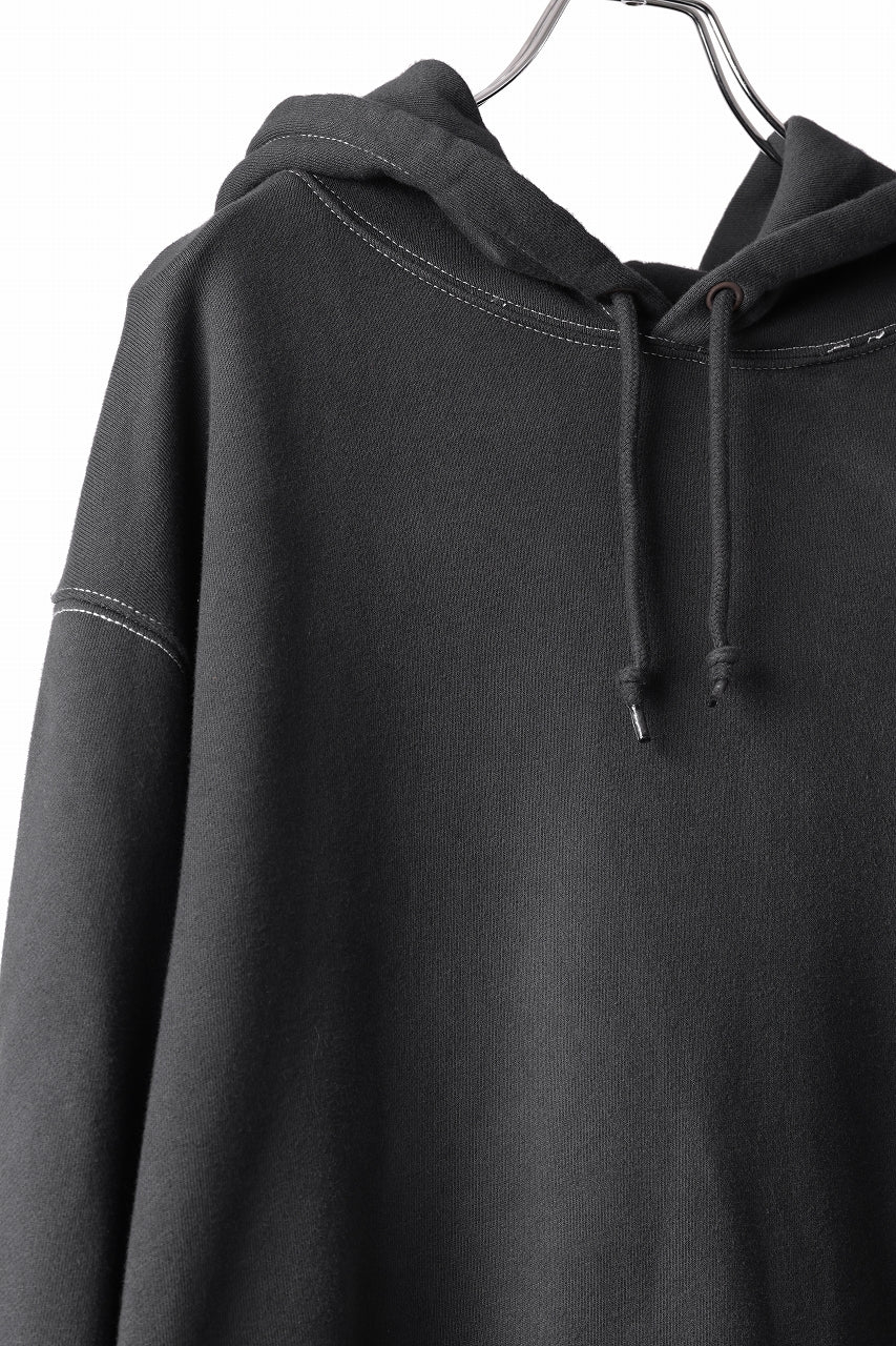 DEFORMATER.® THREE PROCESSING SWEAT HOODIE - DYED/BIO/FROST EFFECT (VINTAGE BLACK)