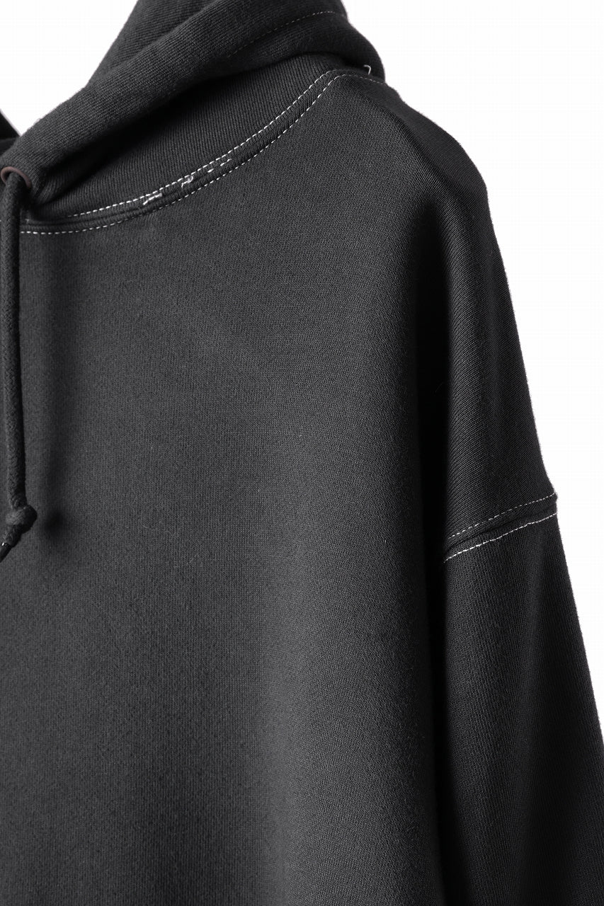 DEFORMATER.® THREE PROCESSING SWEAT HOODIE - DYED/BIO/FROST EFFECT (VINTAGE BLACK)