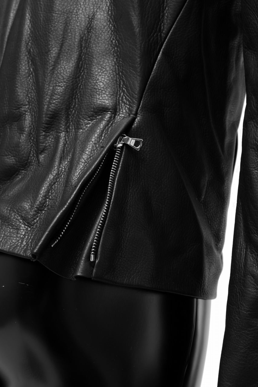 Load image into Gallery viewer, m.a+ silver crosses sleeve diagonal zip biker jacket / J1/S+/SY1.0 (BLACK)