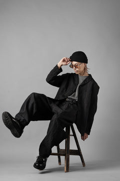 画像をギャラリービューアに読み込む, KLASICA exclusive &quot;KLING&quot; SINGLE LAYER 3 POCKET BLAZER / LIGHT WEIGHT DARK RANDOM STRIPE RAMIE (IRON STRIPES)