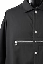 画像をギャラリービューアに読み込む, A.F ARTEFACT FRONT ZIP SQUEEZING SHIRT / TROPICAL WOOL (BLACK)