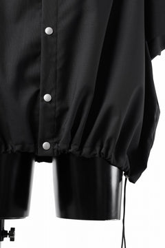 画像をギャラリービューアに読み込む, A.F ARTEFACT FRONT ZIP SQUEEZING SHIRT / TROPICAL WOOL (BLACK)