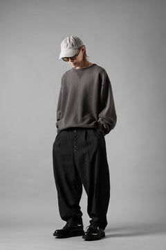 画像をギャラリービューアに読み込む, KLASICA &quot;VICTOR&quot; BACK SEAM TAPERED TROUSERS / &quot;END ON END&quot; SUPER 120&#39;s WOOL x HEMP (MATT BLACK)