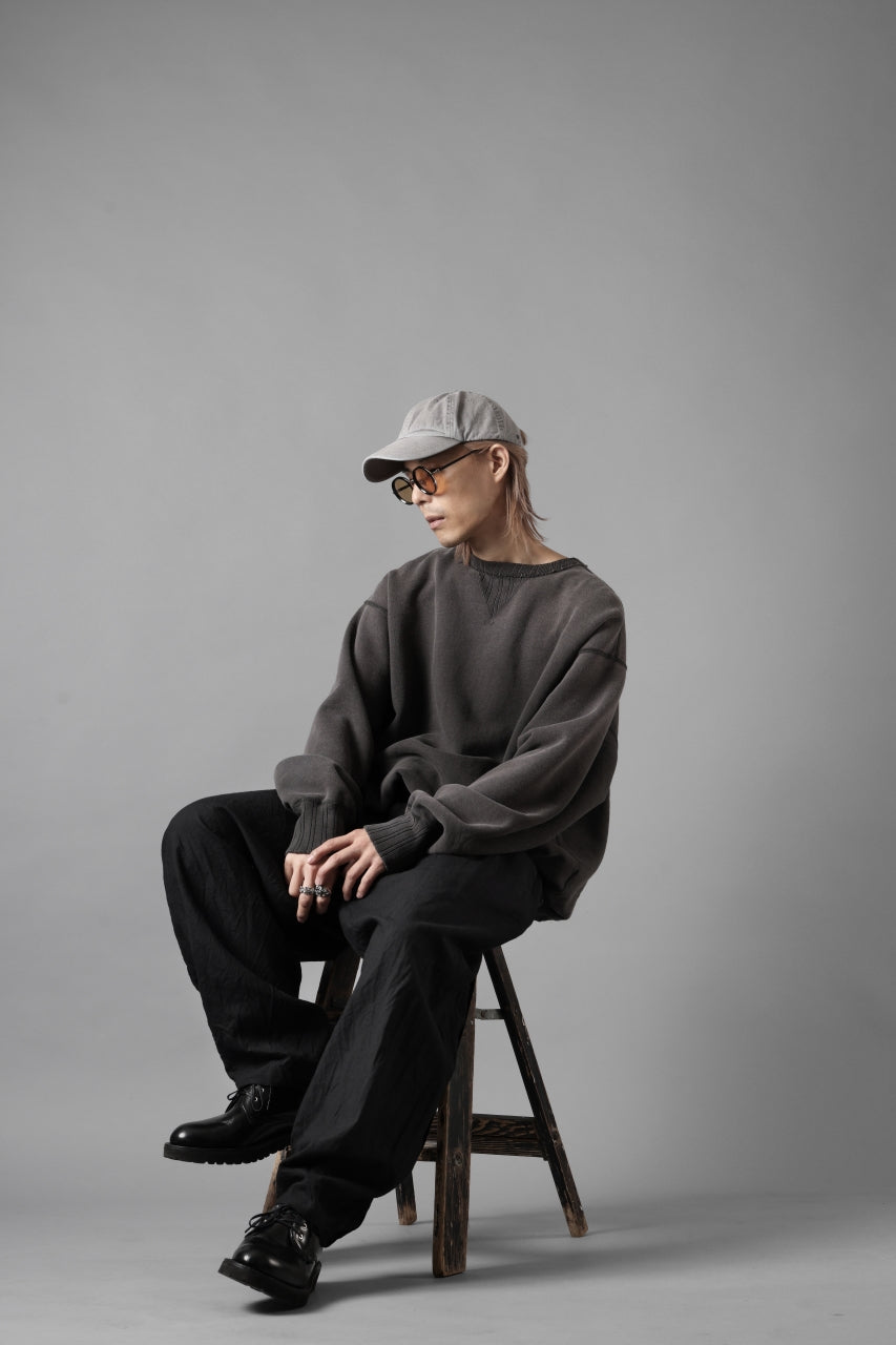 KLASICA "VICTOR" BACK SEAM TAPERED TROUSERS / "END ON END" SUPER 120's WOOL x HEMP (MATT BLACK)