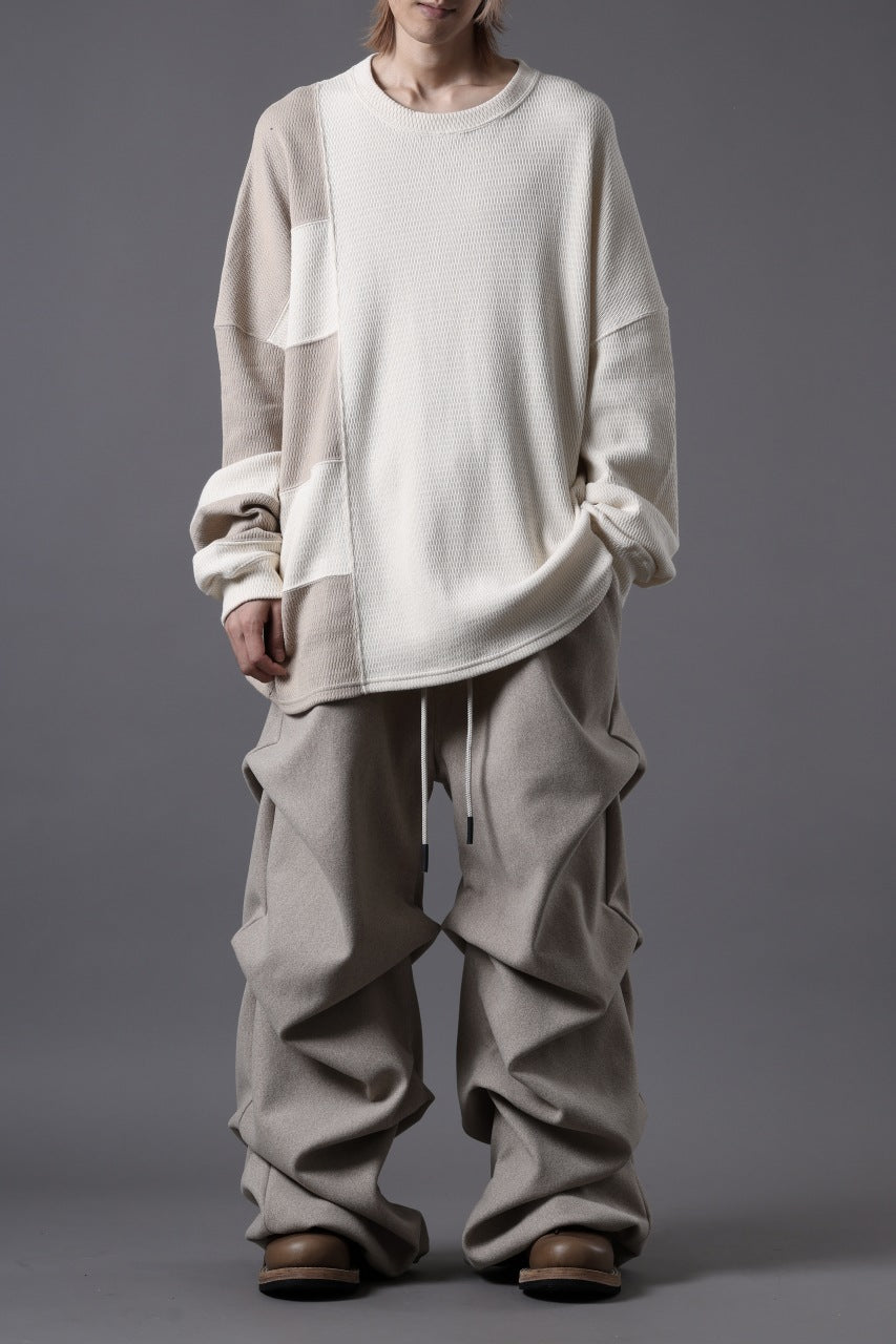 A.F ARTEFACT EXTREME WIDE BAGGY PANTS / KNIT JERSEY (BEIGE)