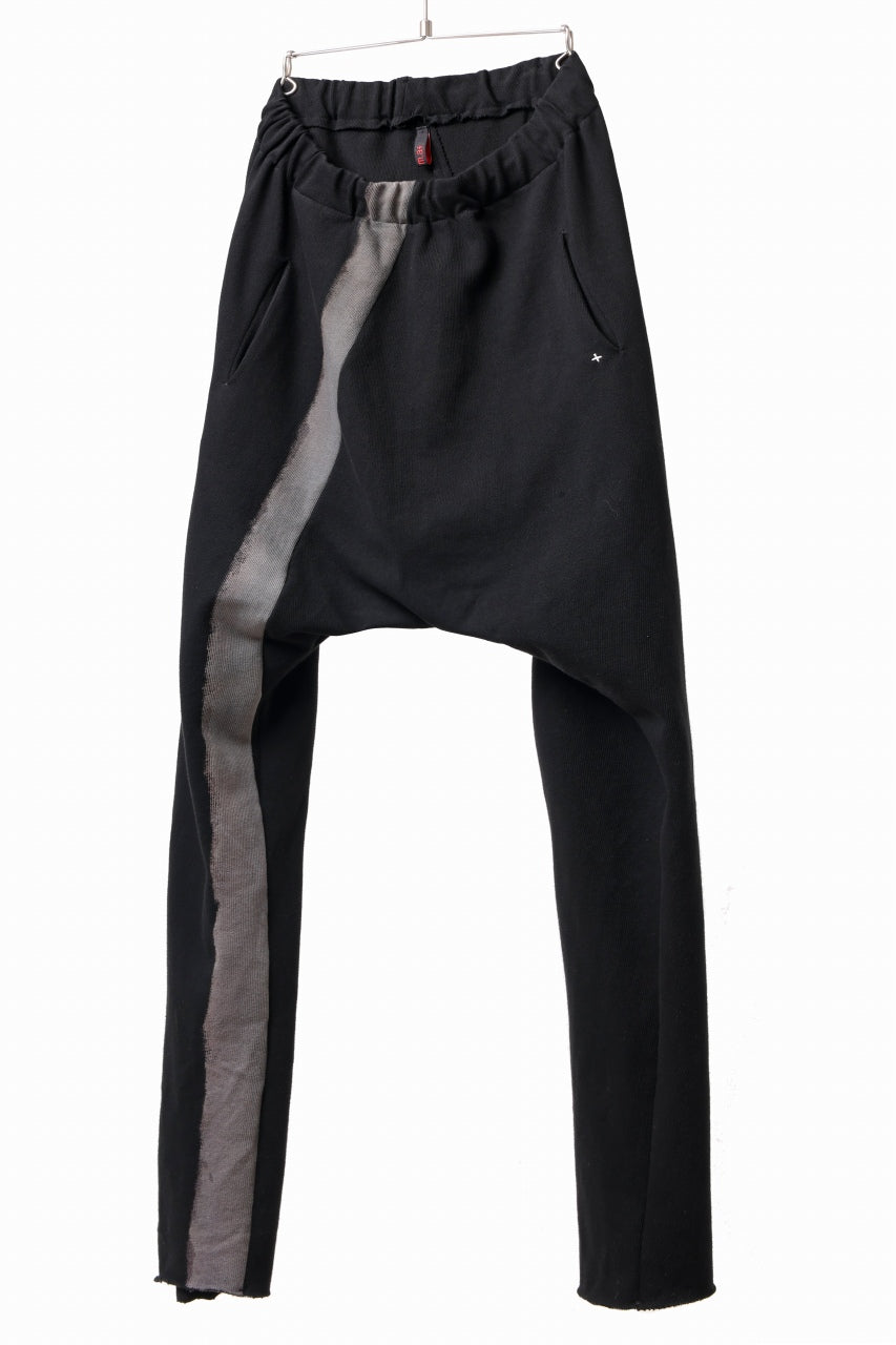 m.a+ exclusive hand painted elastic waist low crotch 2 pocket pants / P571-HP/JM4 (BLACK)