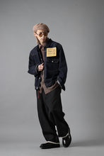 画像をギャラリービューアに読み込む, KLASICA &quot;GALWAY&quot; CUT OFF BOLD STRAIGHT TROUSERS / &quot;END ON END&quot; SUPER 120&#39;s WOOL x HEMP (MATT BLACK)