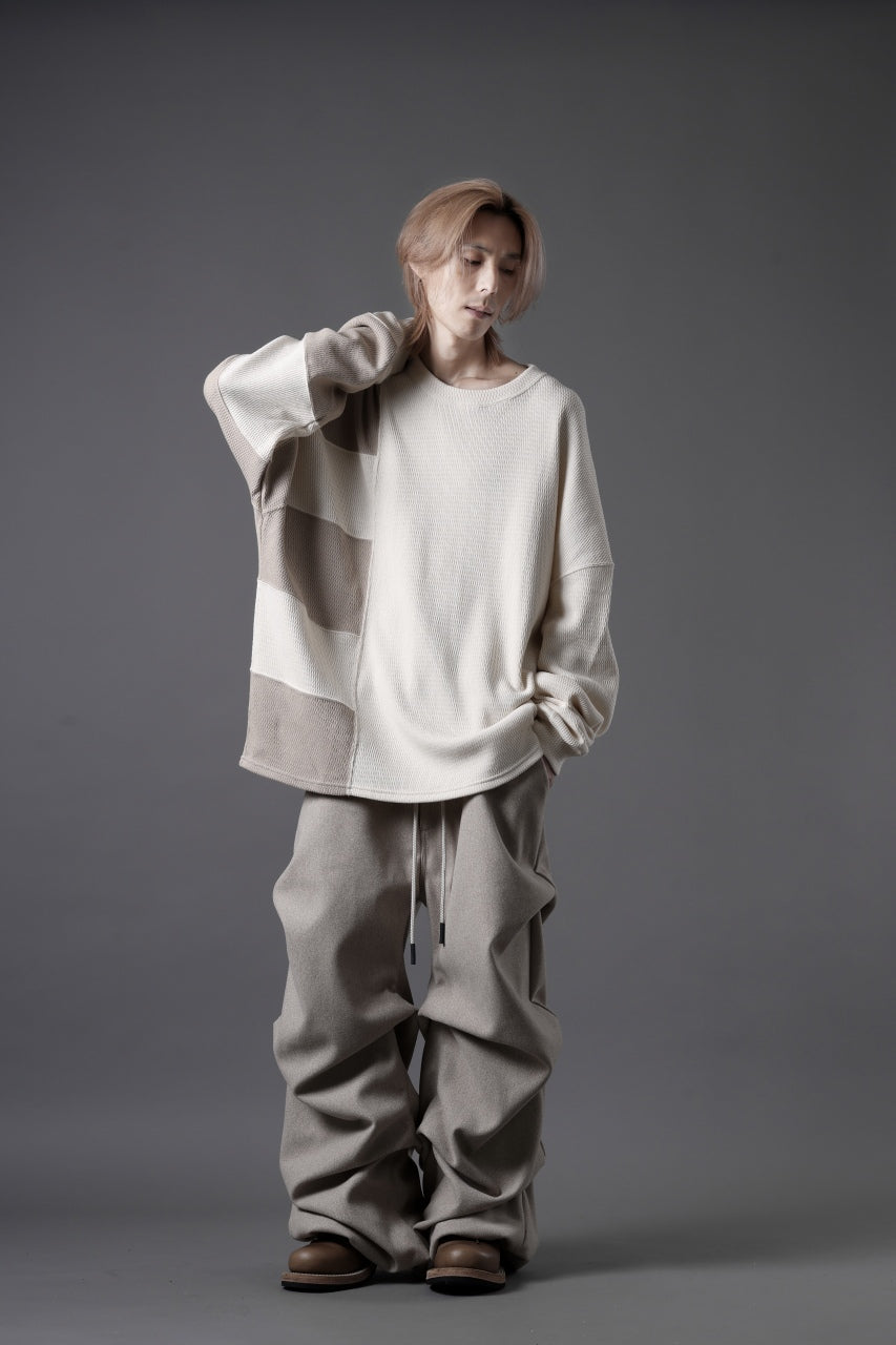 A.F ARTEFACT EXTREME WIDE BAGGY PANTS / KNIT JERSEY (BEIGE)