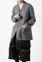 Load image into Gallery viewer, TARO HORIUCHI / th products Collarless Jacket / active setter tweed knit (gray)