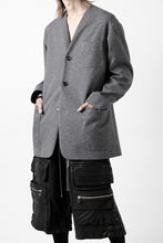 Load image into Gallery viewer, TARO HORIUCHI / th products Collarless Jacket / active setter tweed knit (gray)