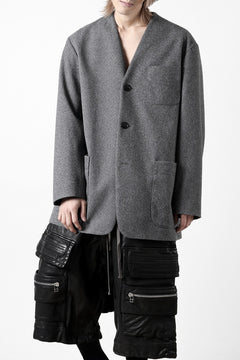 Load image into Gallery viewer, TARO HORIUCHI / th products Collarless Jacket / active setter tweed knit (gray)