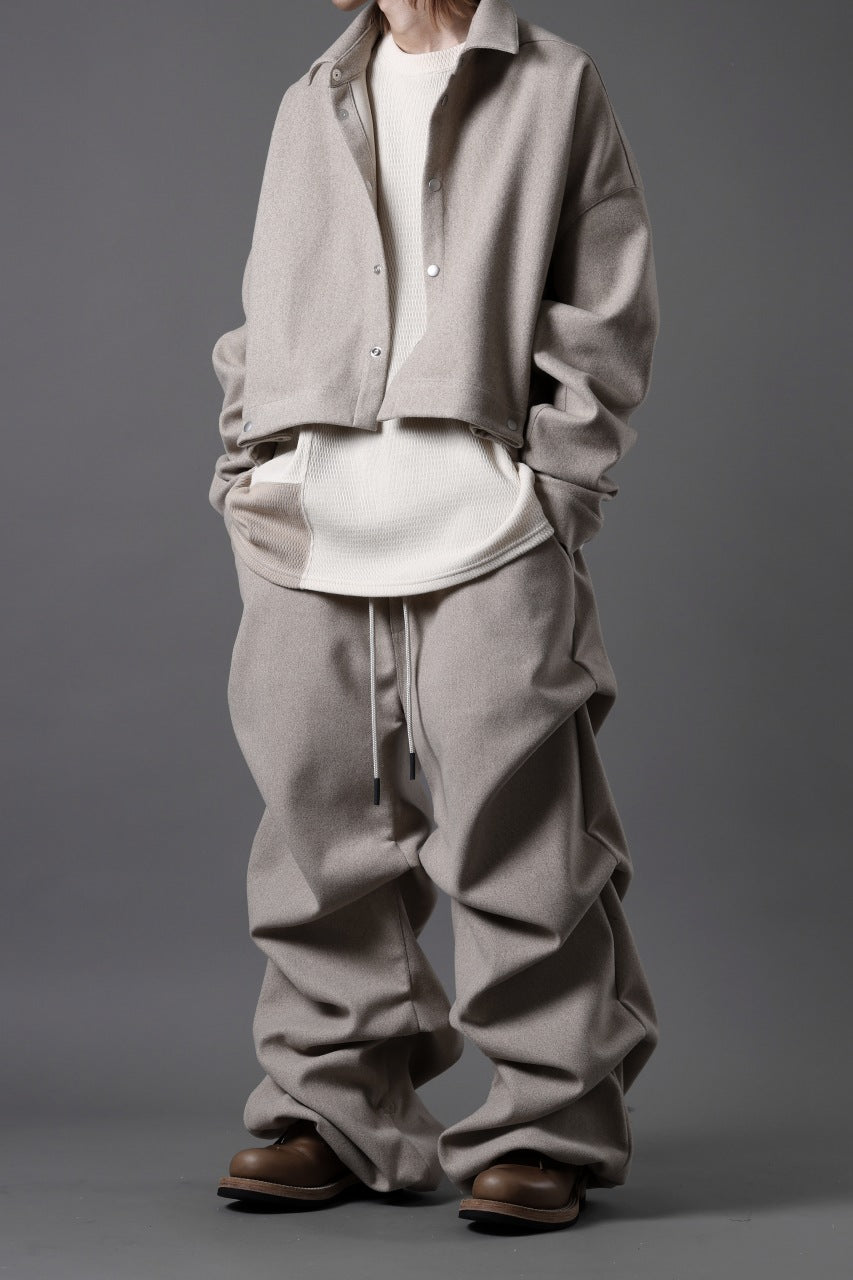 A.F ARTEFACT TUCK VOLUME BAGGY PANTS / PEs KNIT JERSEY (BEIGE)