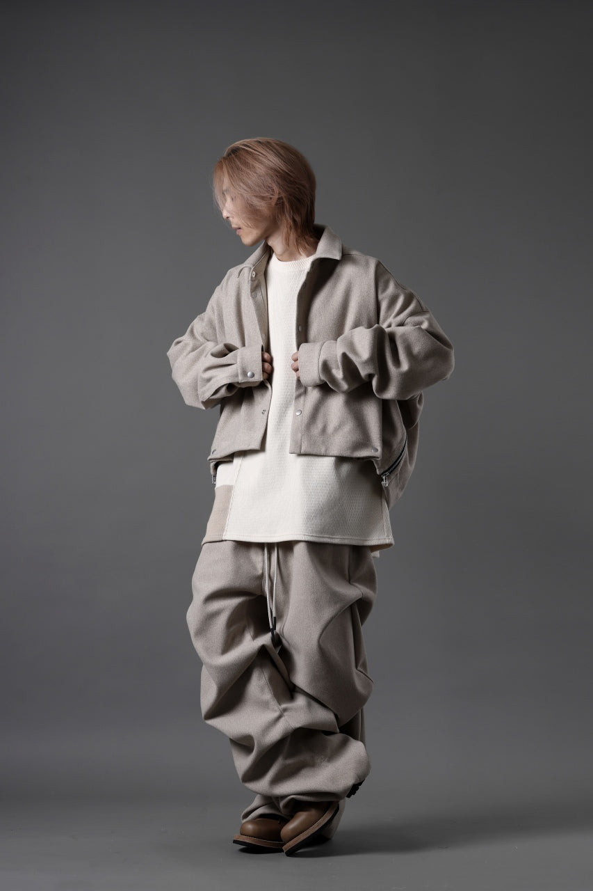 A.F ARTEFACT EXTREME WIDE BAGGY PANTS / KNIT JERSEY (BEIGE)