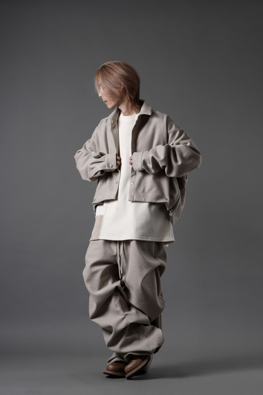 A.F ARTEFACT TUCK VOLUME BAGGY PANTS / PEs KNIT JERSEY (BEIGE)