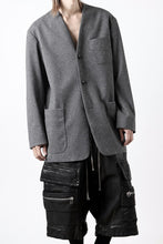 Load image into Gallery viewer, TARO HORIUCHI / th products Collarless Jacket / active setter tweed knit (gray)