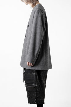 Load image into Gallery viewer, TARO HORIUCHI / th products Collarless Jacket / active setter tweed knit (gray)