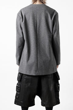 Load image into Gallery viewer, TARO HORIUCHI / th products Collarless Jacket / active setter tweed knit (gray)