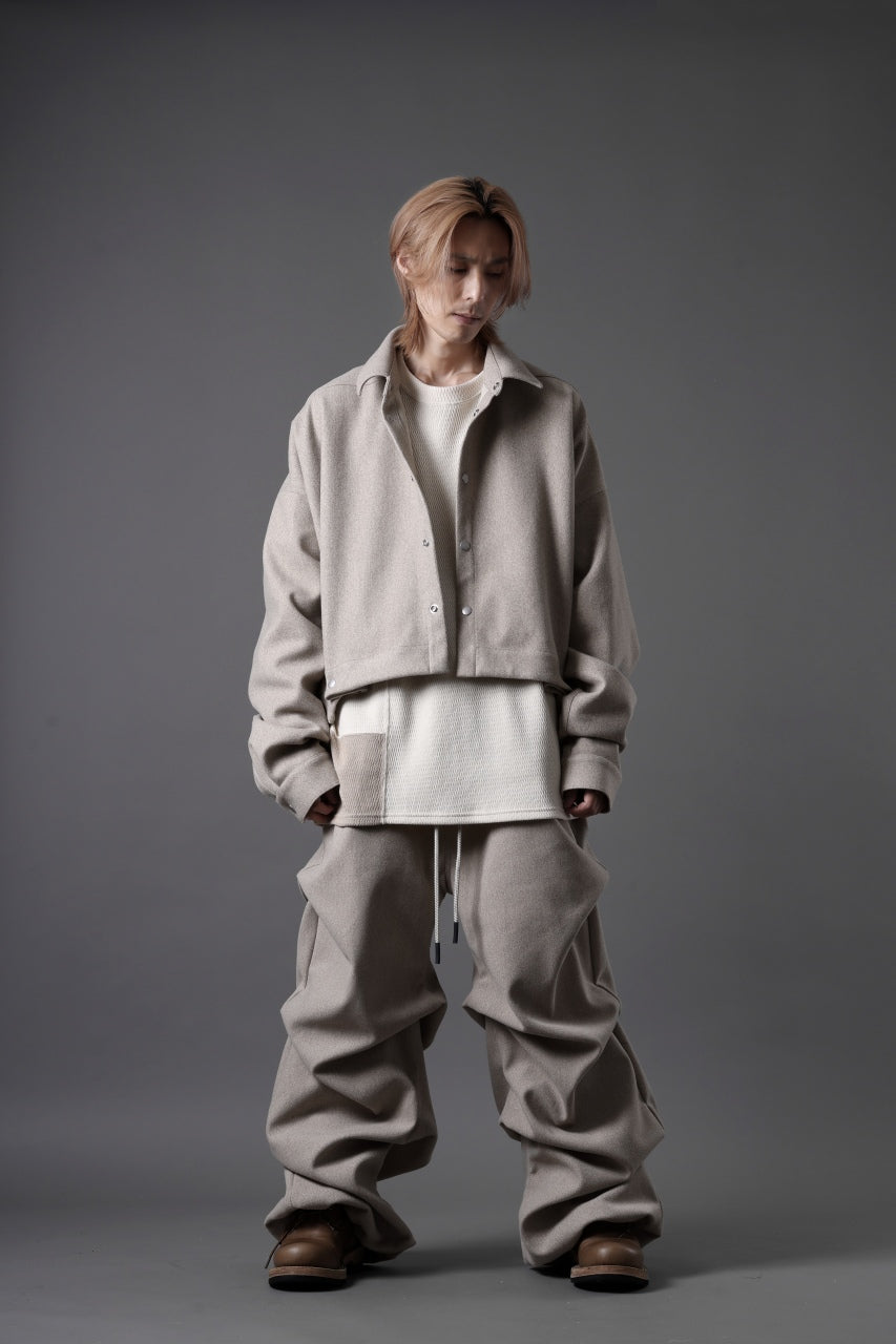 A.F ARTEFACT EXTREME WIDE BAGGY PANTS / KNIT JERSEY (BEIGE)