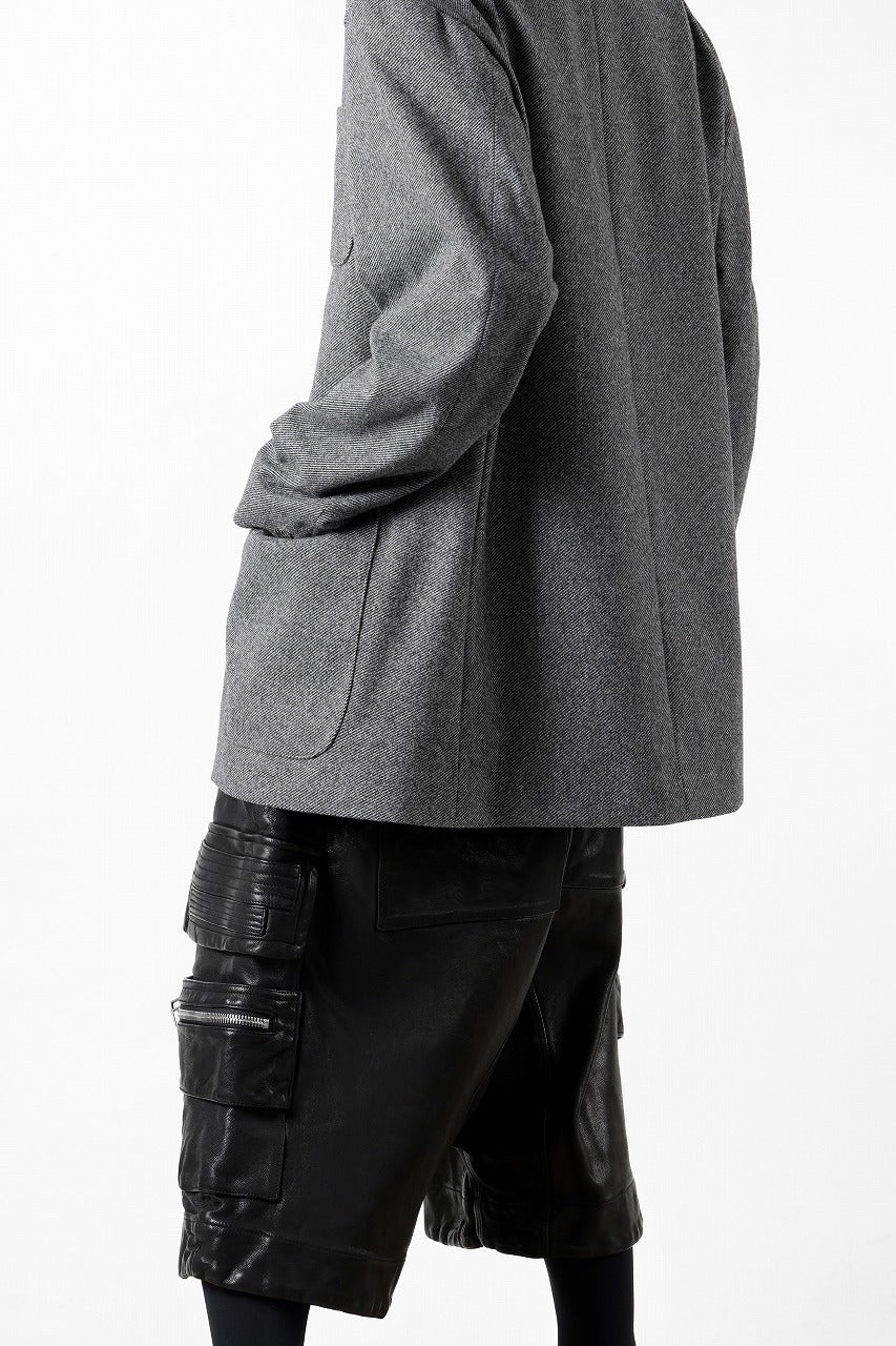 Load image into Gallery viewer, TARO HORIUCHI / th products Collarless Jacket / active setter tweed knit (gray)