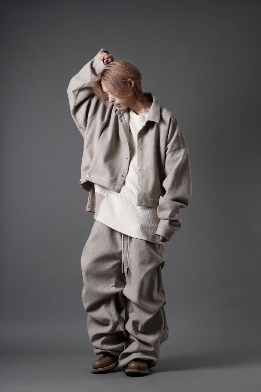 A.F ARTEFACT TUCK VOLUME BAGGY PANTS / PEs KNIT JERSEY (BEIGE)