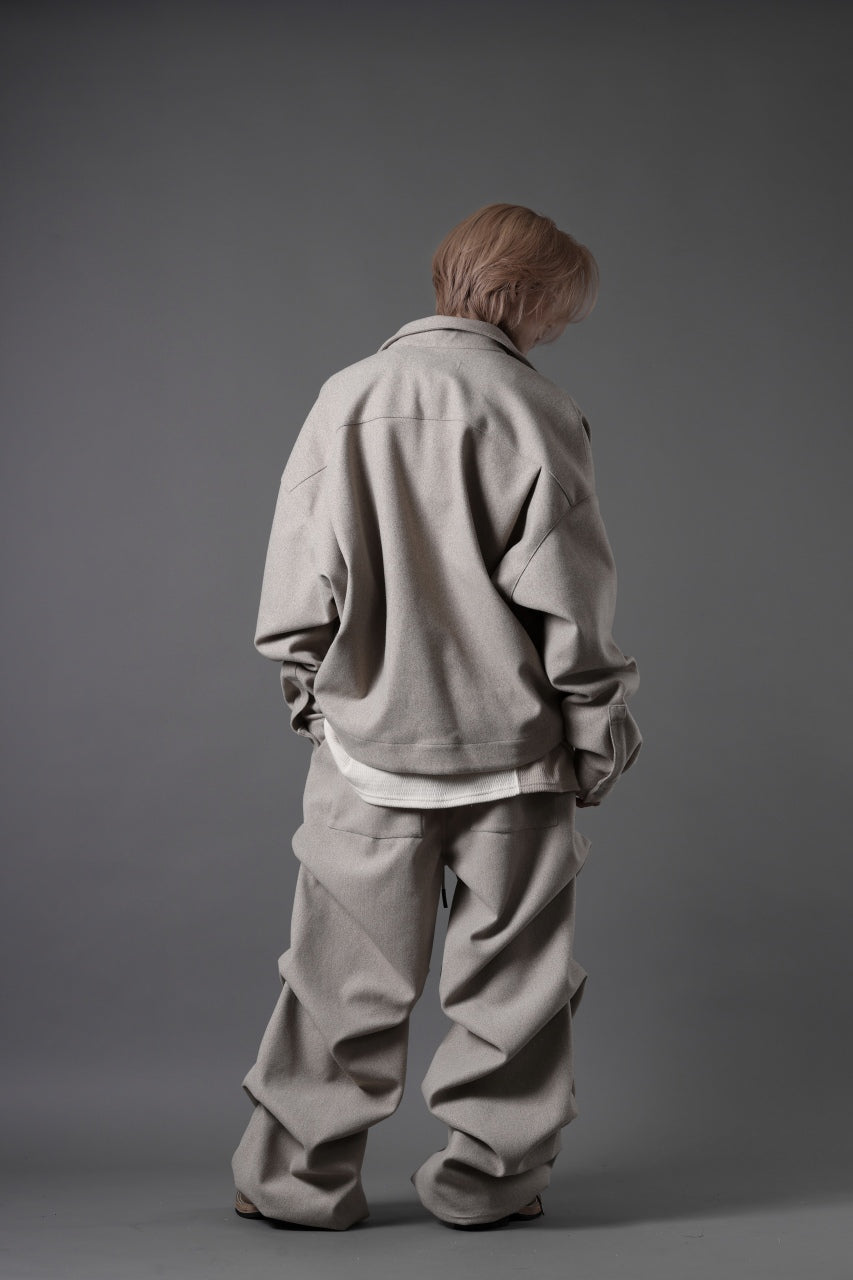 A.F ARTEFACT TUCK VOLUME BAGGY PANTS / PEs KNIT JERSEY (BEIGE)