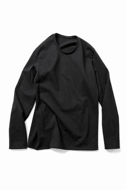 black crow x LOOM exclusive long sleeve tops / black dyed medium cotton jersey (black)