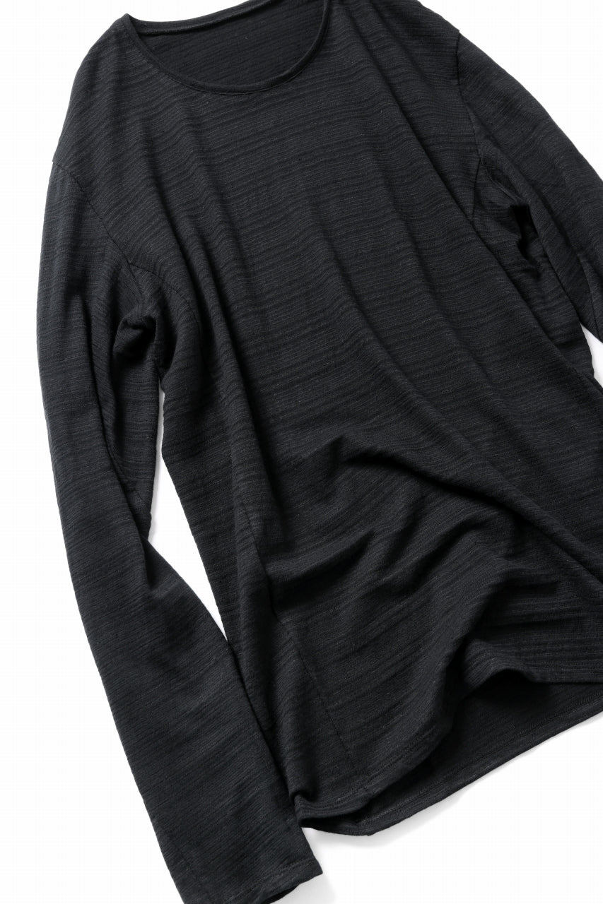 black crow x LOOM exclusive long sleeve tops / cotton linen slab jersey (black)