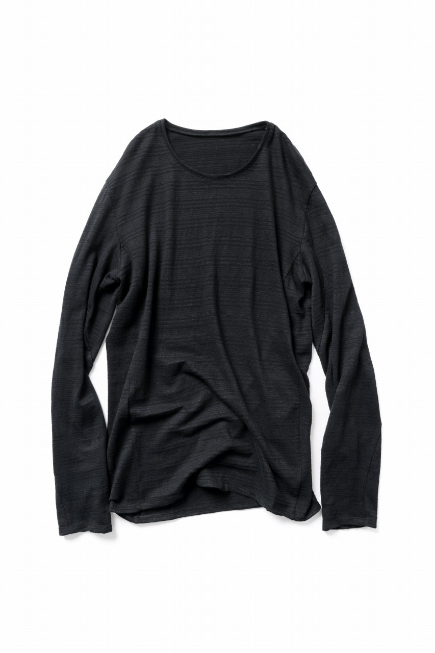 black crow x LOOM exclusive long sleeve tops / cotton linen slab jersey (black)