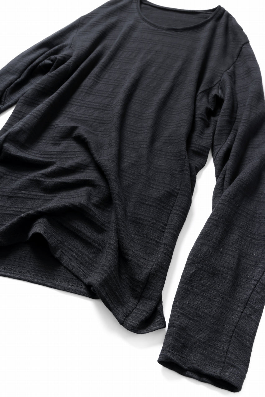 black crow x LOOM exclusive long sleeve tops / cotton linen slab jersey (black)