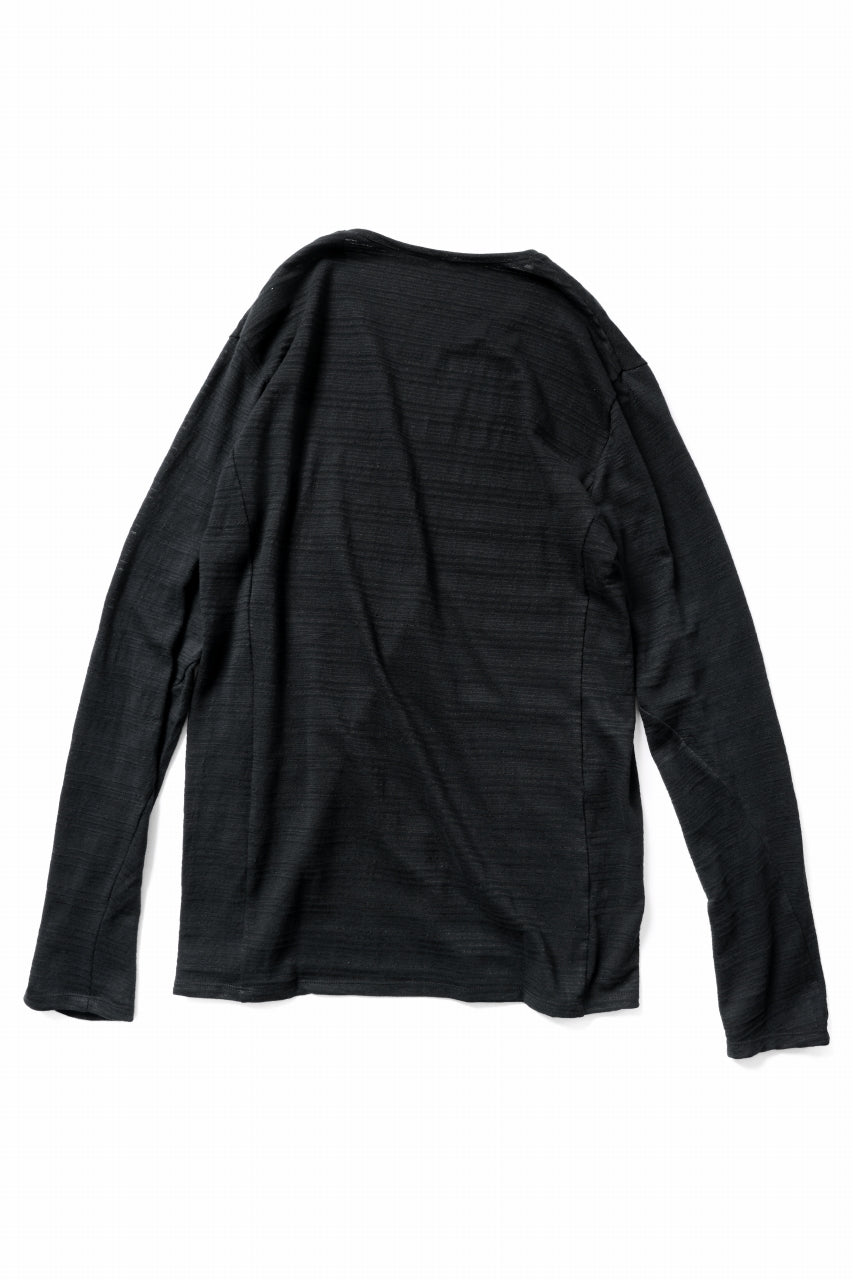 black crow x LOOM exclusive long sleeve tops / cotton linen slab jersey (black)