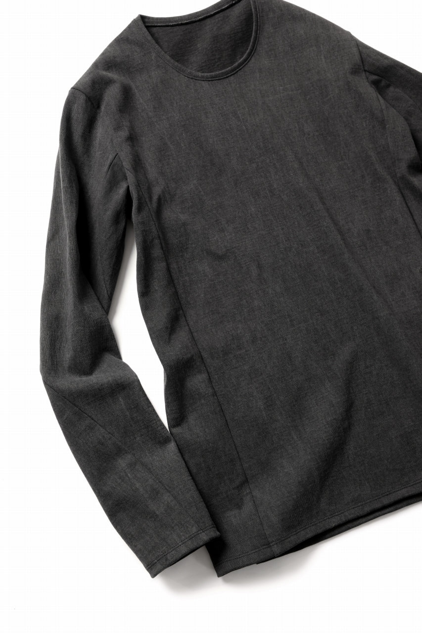 black crow x LOOM exclusive long sleeve tops / sumi dyed medium cotton jersey (carbon)