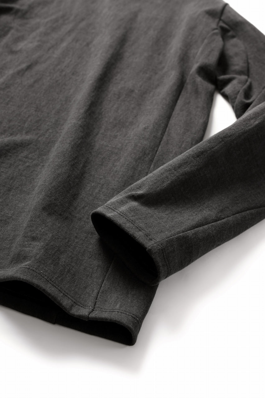 black crow x LOOM exclusive long sleeve tops / sumi dyed medium cotton jersey (carbon)