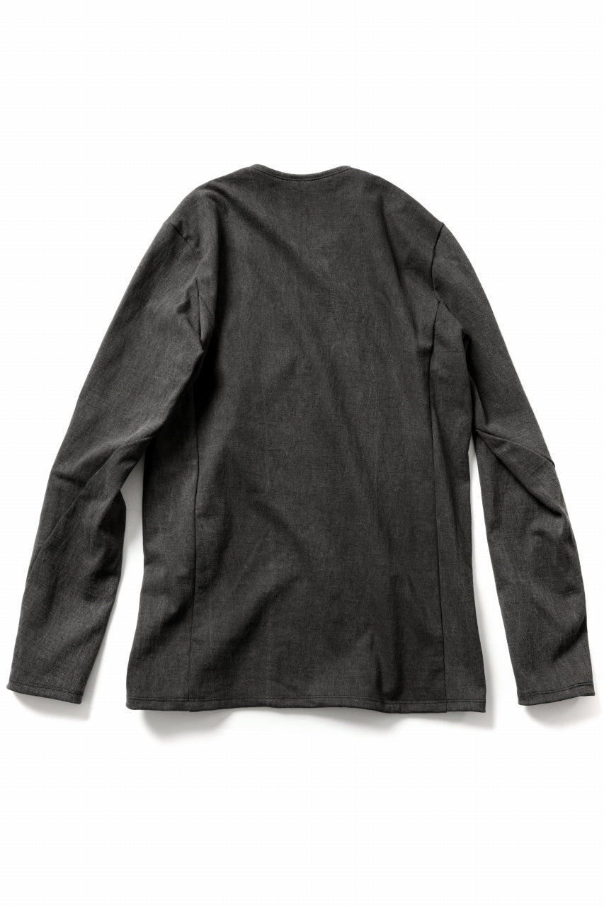 black crow x LOOM exclusive long sleeve tops / sumi dyed medium cotton jersey (carbon)