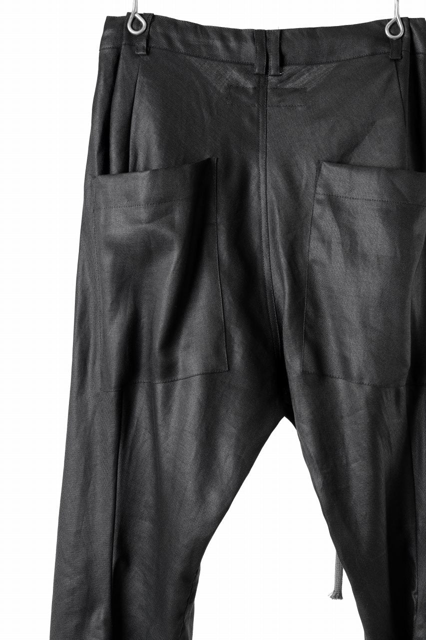A.F ARTEFACT CARVED LONG PANTS / LINEN TWILL (BLACK)