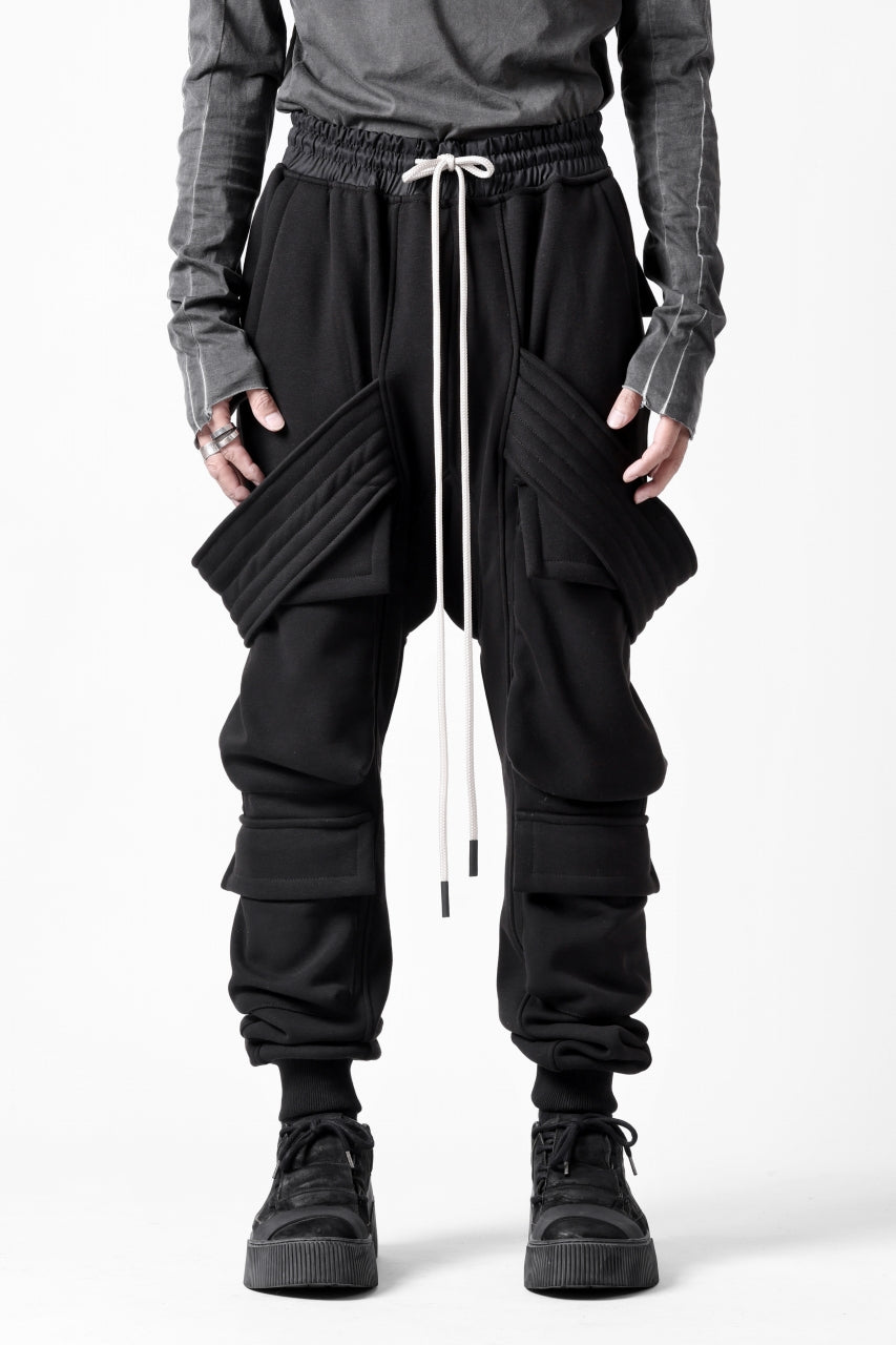 A.F ARTEFACT BOMBER HEAT BELTED SARROUEL CARGO PANTS (BLACK)