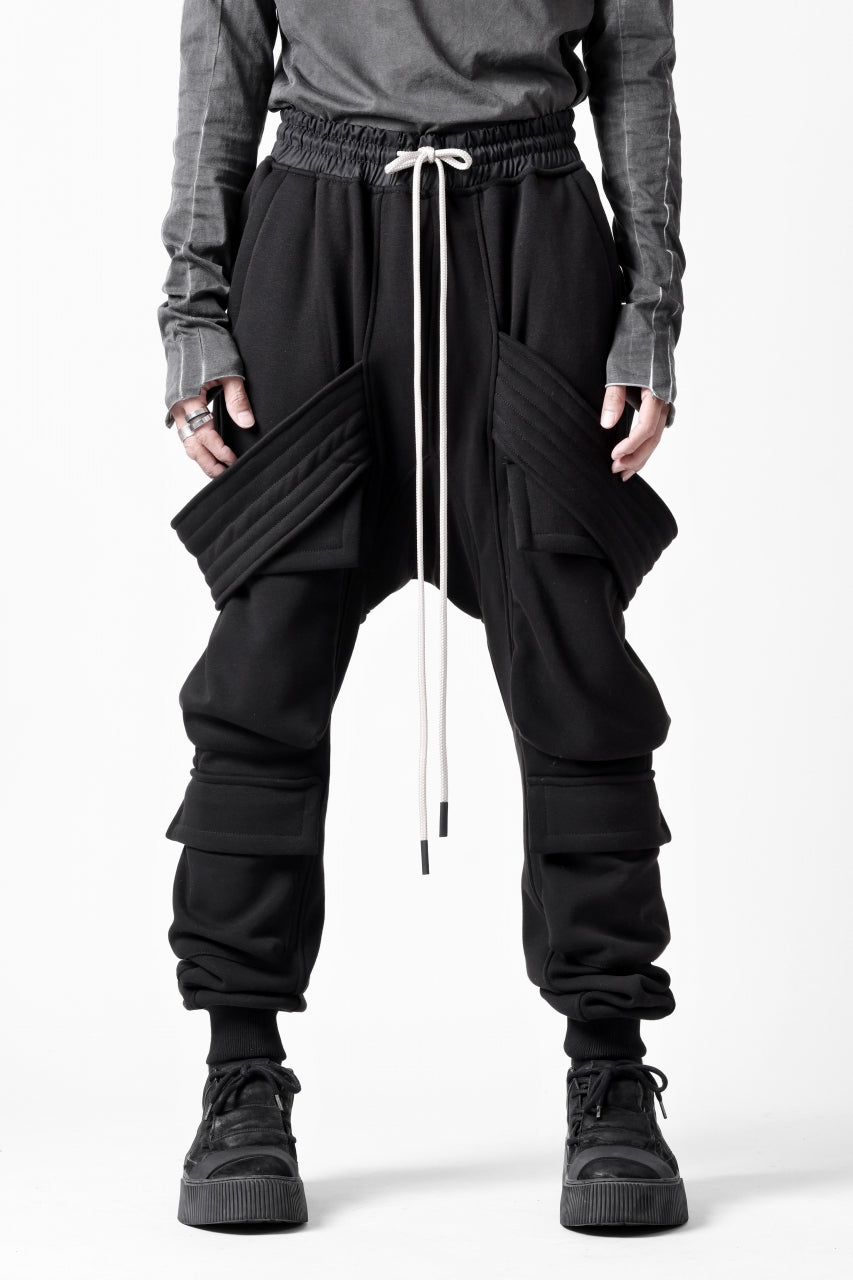 A.F ARTEFACT BOMBER HEAT BELTED SARROUEL CARGO PANTS (BLACK)