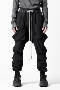 画像をギャラリービューアに読み込む, A.F ARTEFACT BOMBER HEAT BELTED SARROUEL CARGO PANTS (BLACK)