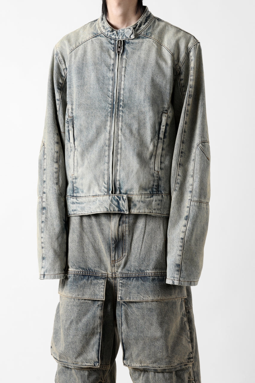 entire studios MOTO DENIM JACKET (SURFACE WAVE)