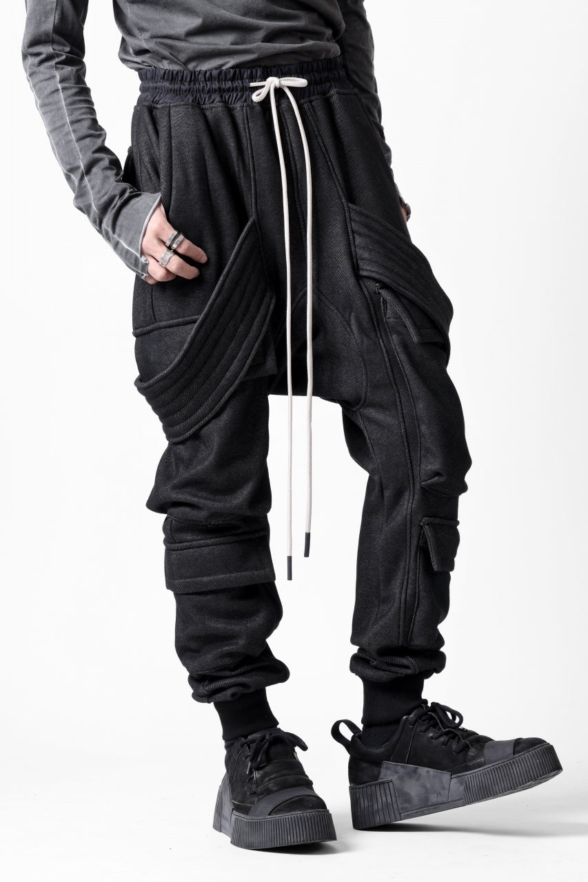 画像をギャラリービューアに読み込む, A.F ARTEFACT BOMBER HEAT BELTED SARROUEL CARGO PANTS (MIX BLACK)