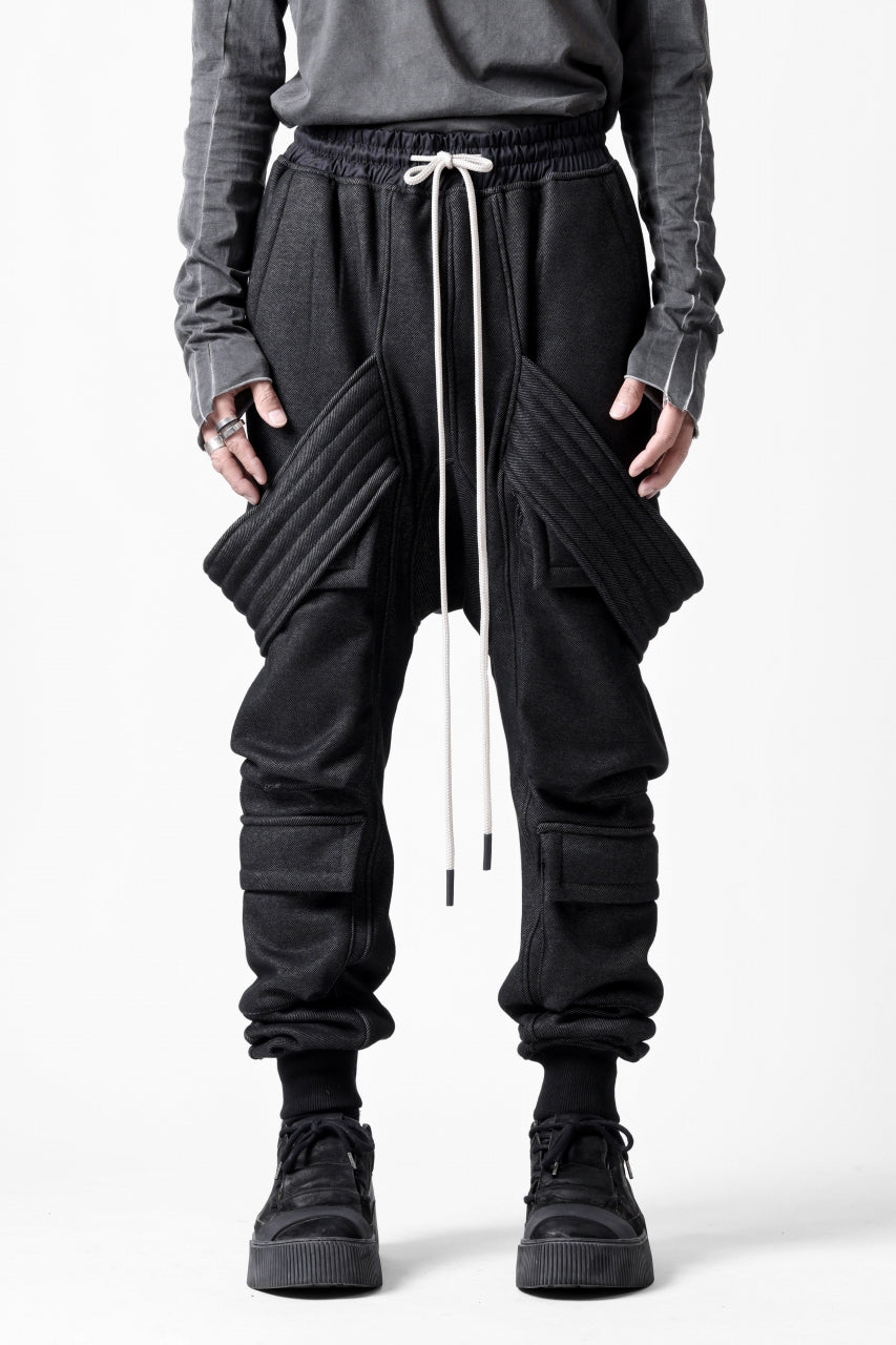 画像をギャラリービューアに読み込む, A.F ARTEFACT BOMBER HEAT BELTED SARROUEL CARGO PANTS (MIX BLACK)