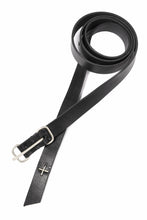 Load image into Gallery viewer, m.a+ double oval buckle thin belt / EL1B/GR3,0 (BLACK)