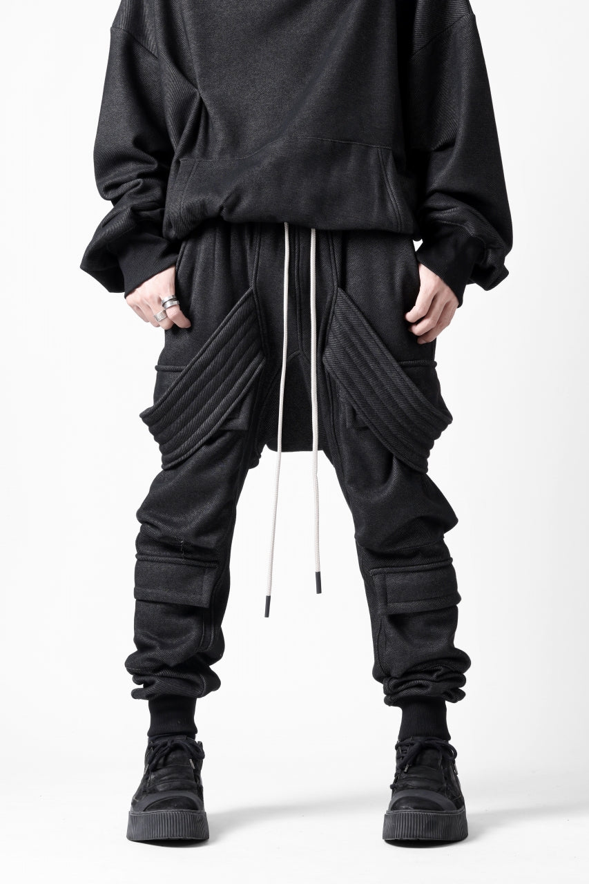 A.F ARTEFACT BOMBER HEAT BELTED SARROUEL CARGO PANTS (MIX BLACK)