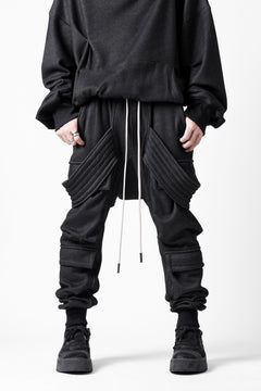 画像をギャラリービューアに読み込む, A.F ARTEFACT BOMBER HEAT BELTED SARROUEL CARGO PANTS (MIX BLACK)