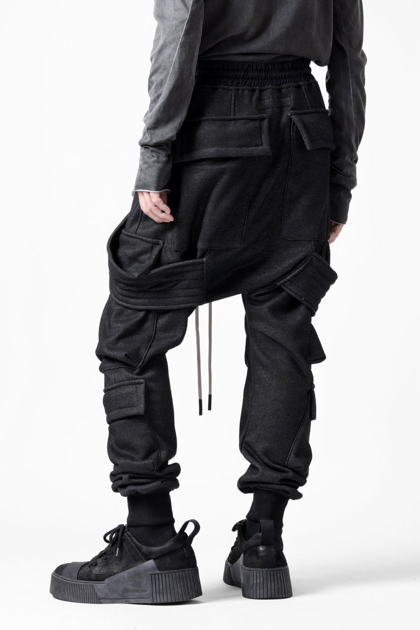 A.F ARTEFACT BOMBER HEAT BELTED SARROUEL CARGO PANTS (MIX BLACK)